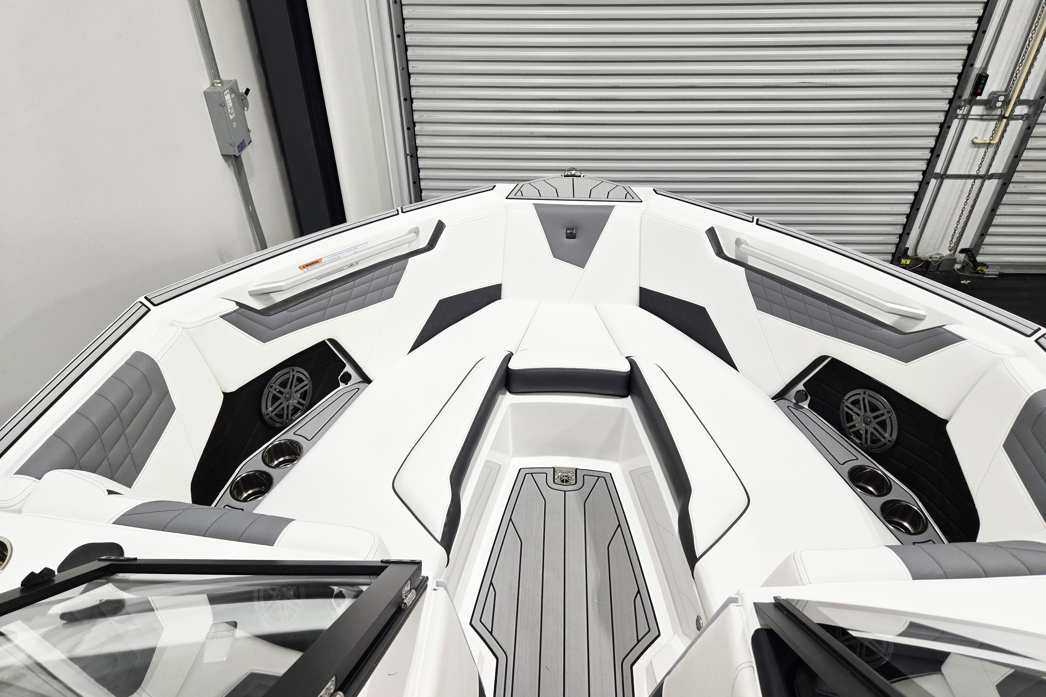 2026 Nautique Super Air Nautique S23 boat interior with sleek seating and modern design.