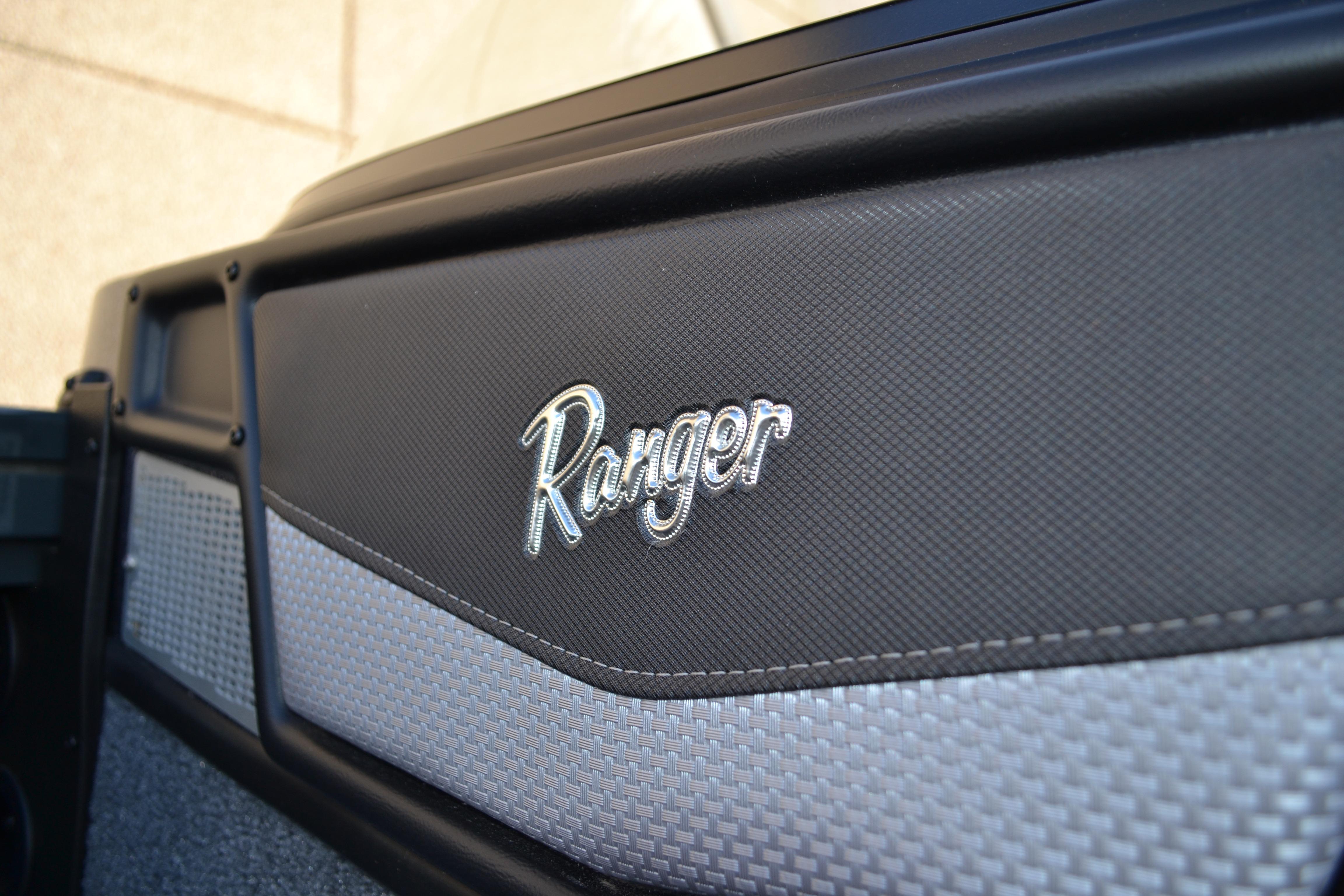 2026 Ranger VX1888 WT logo on textured surface, close-up view.