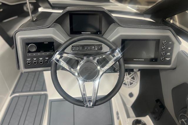 2025 Cobalt CS23 Surf dashboard with modern steering wheel and digital displays.