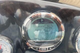 Dashboard of 2023 Nitro ZV19 Sport showing voltmeter and battery status.