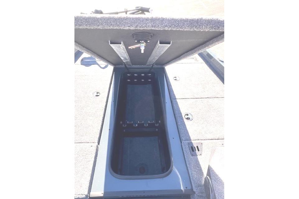 Open storage compartment in Ranger RT188P boat, year 2026.