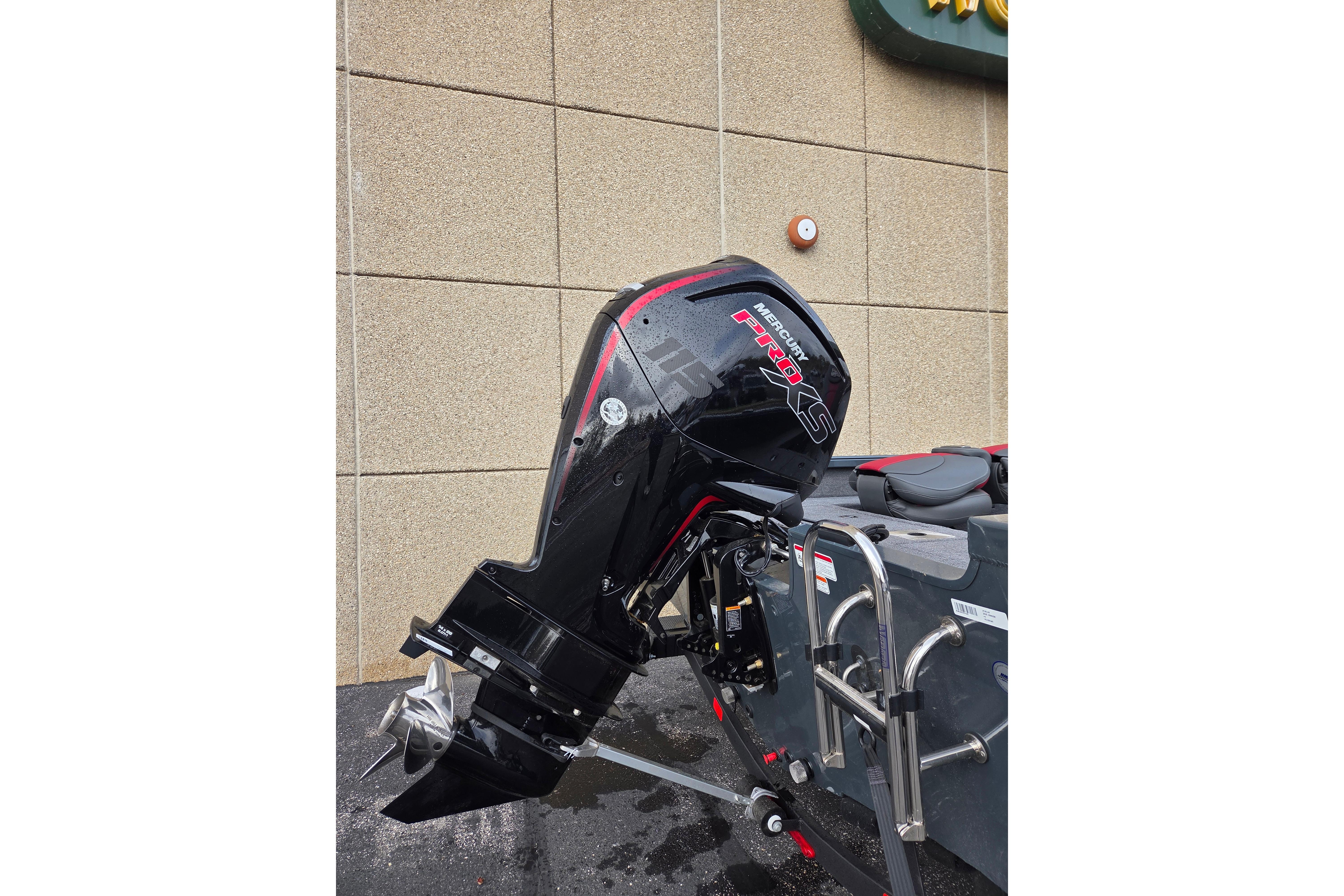 2025 Ranger VS1682SC Angler with Mercury Pro XS outboard motor, parked outdoors.