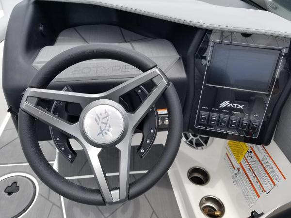 2023 ATX Surf Boats 20 Type-S steering wheel and dashboard.