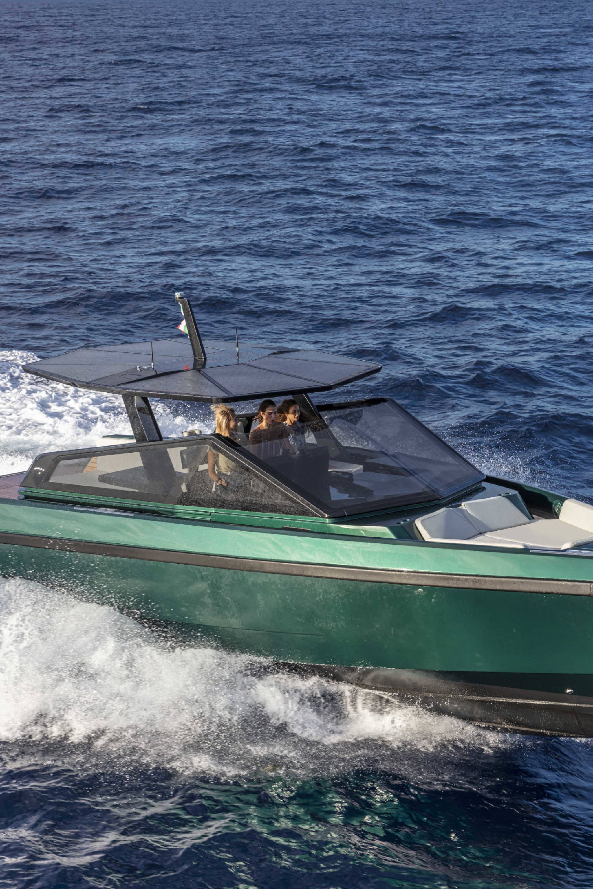 2026 Wally wallytender43 yacht cruising on open sea.