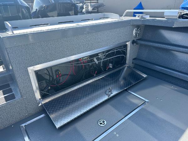 2024 Spartan 260 Maximus Pro XL boat interior wiring compartment.