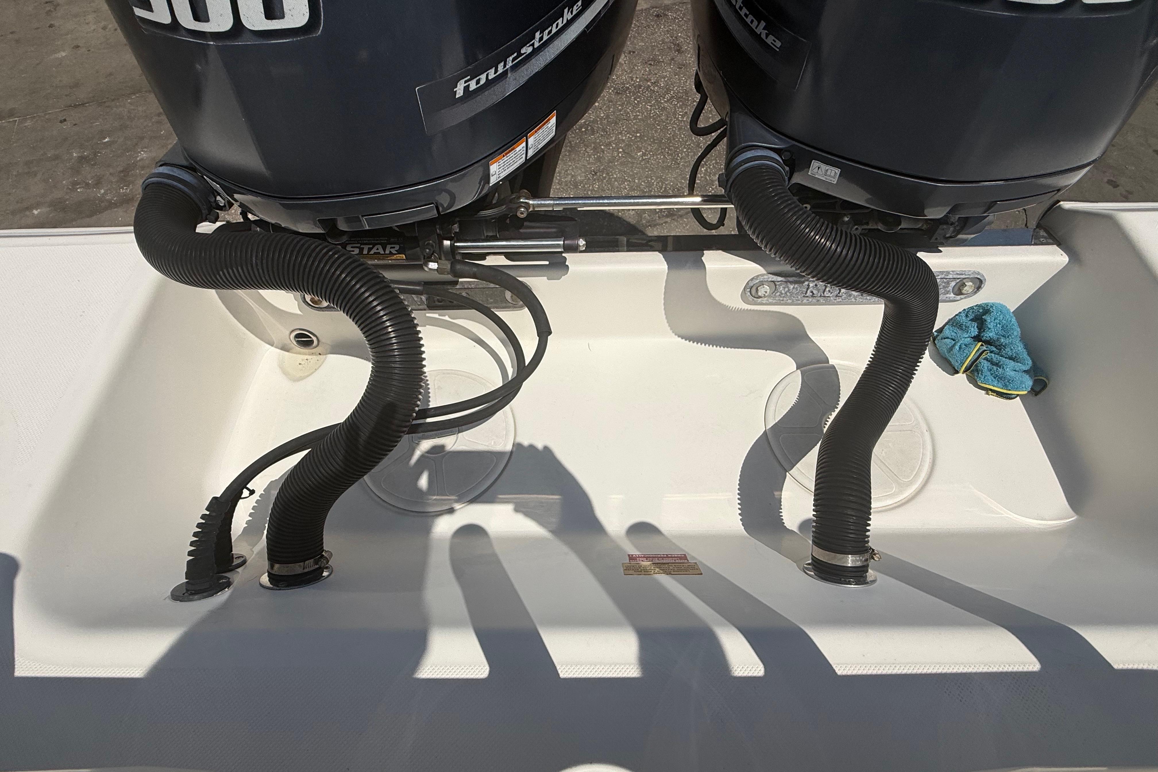 2019 Key West Billistic 281 Center Console with dual outboard motors.