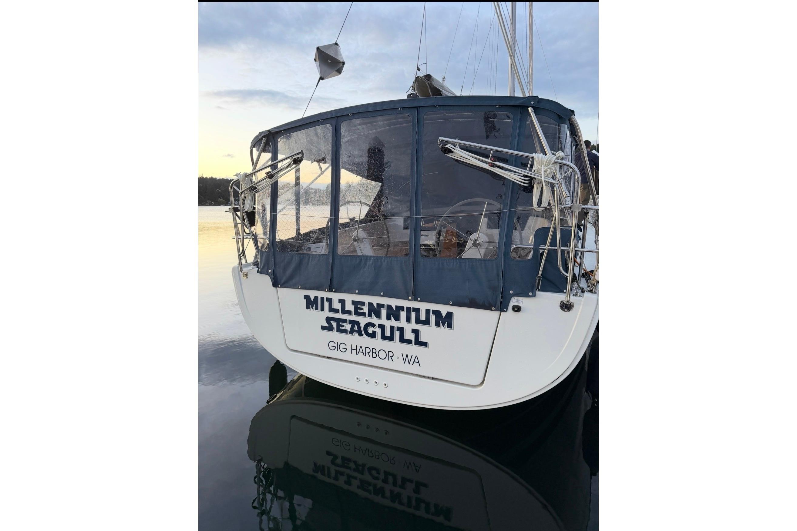 Hanse 418 sailboat "Millennium Seagull" docked at Gig Harbor, WA, 2022 model.