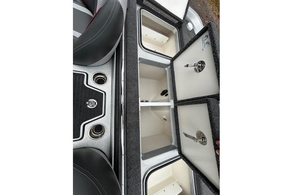 2024 Ranger Z519 Ranger Cup Equipped boat storage compartments and seating area.