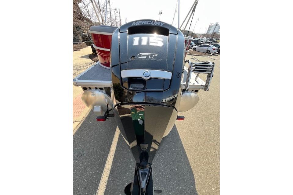 2026 Sun Tracker Party Barge 20 DLX with Mercury 115 outboard motor.
