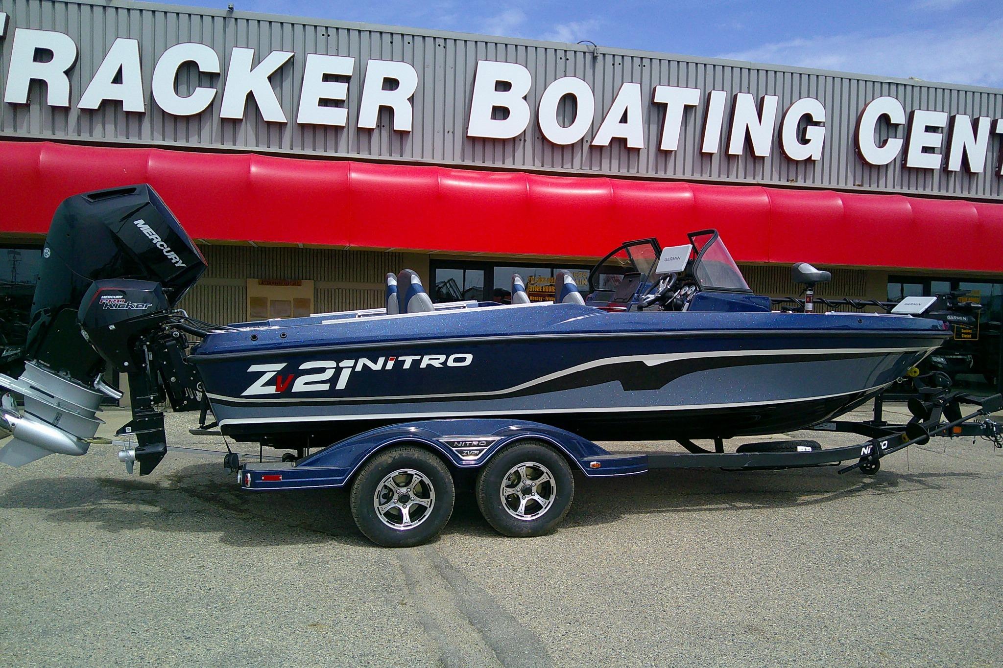 2026 Nitro ZV21 Pro boat displayed at Tracker Boating Center.