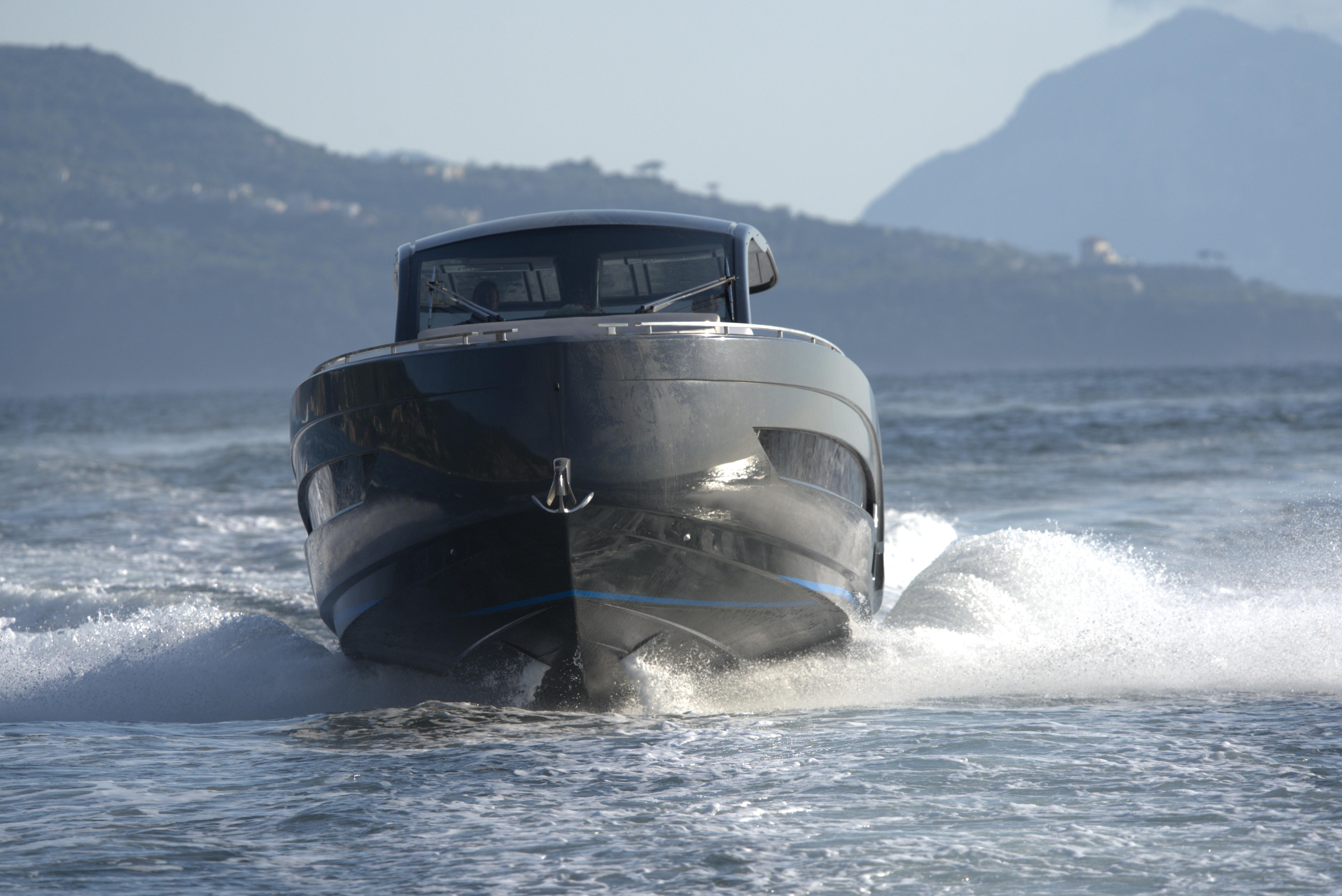 Nassima Yacht N40 2025 cruising on water with mountainous background.