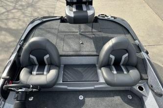 2026 Nitro Z17 boat interior with dual seats and storage compartments.