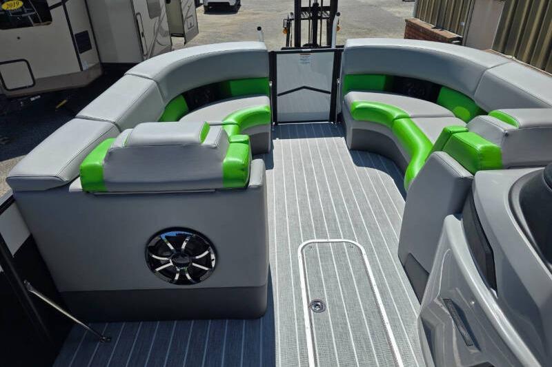 Luxurious 2026 Berkshire STS Arch Performance Series boat interior with stylish seating and modern design.