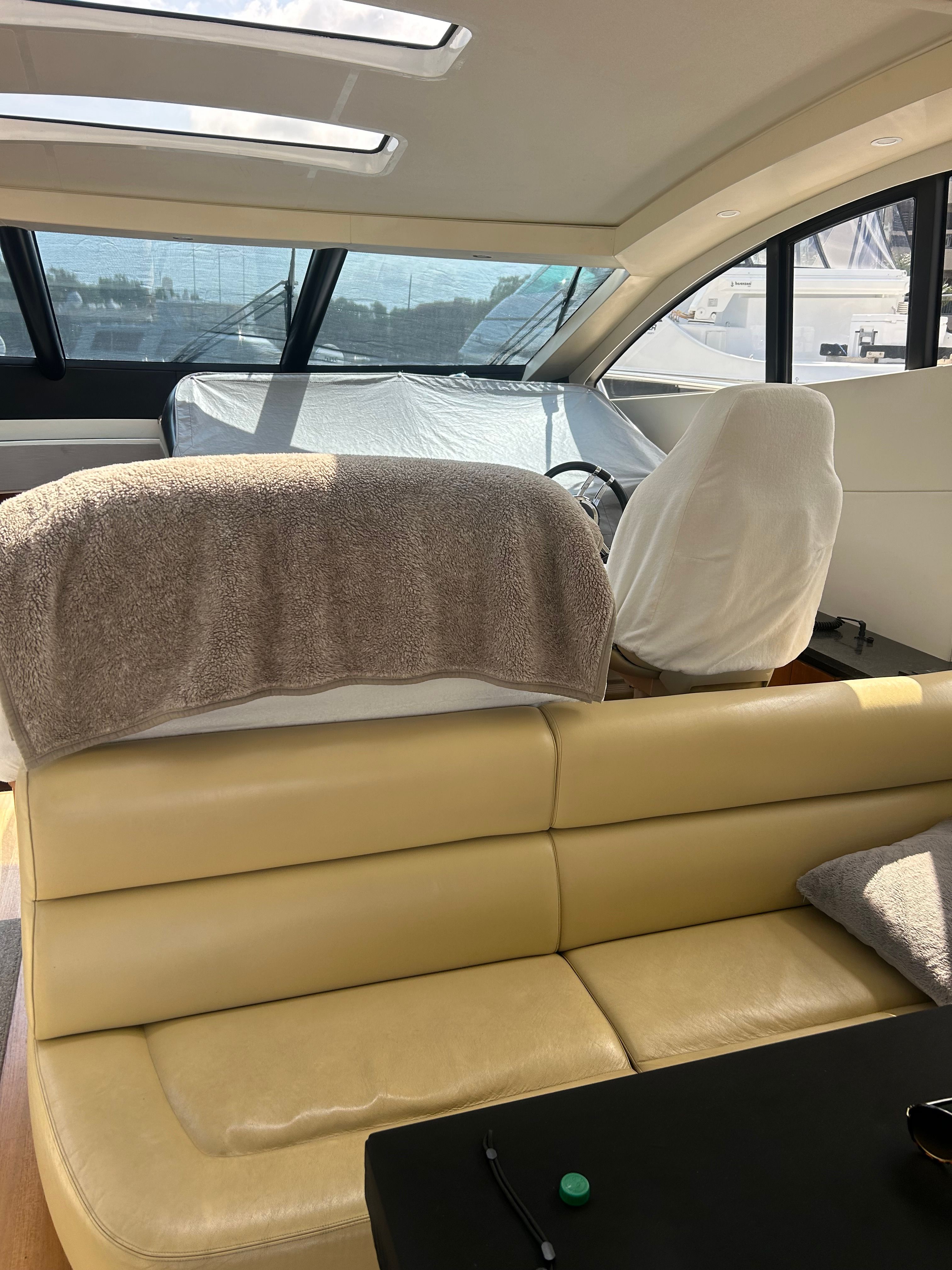 Interior of a 2008 Sunseeker Predator 62 yacht.