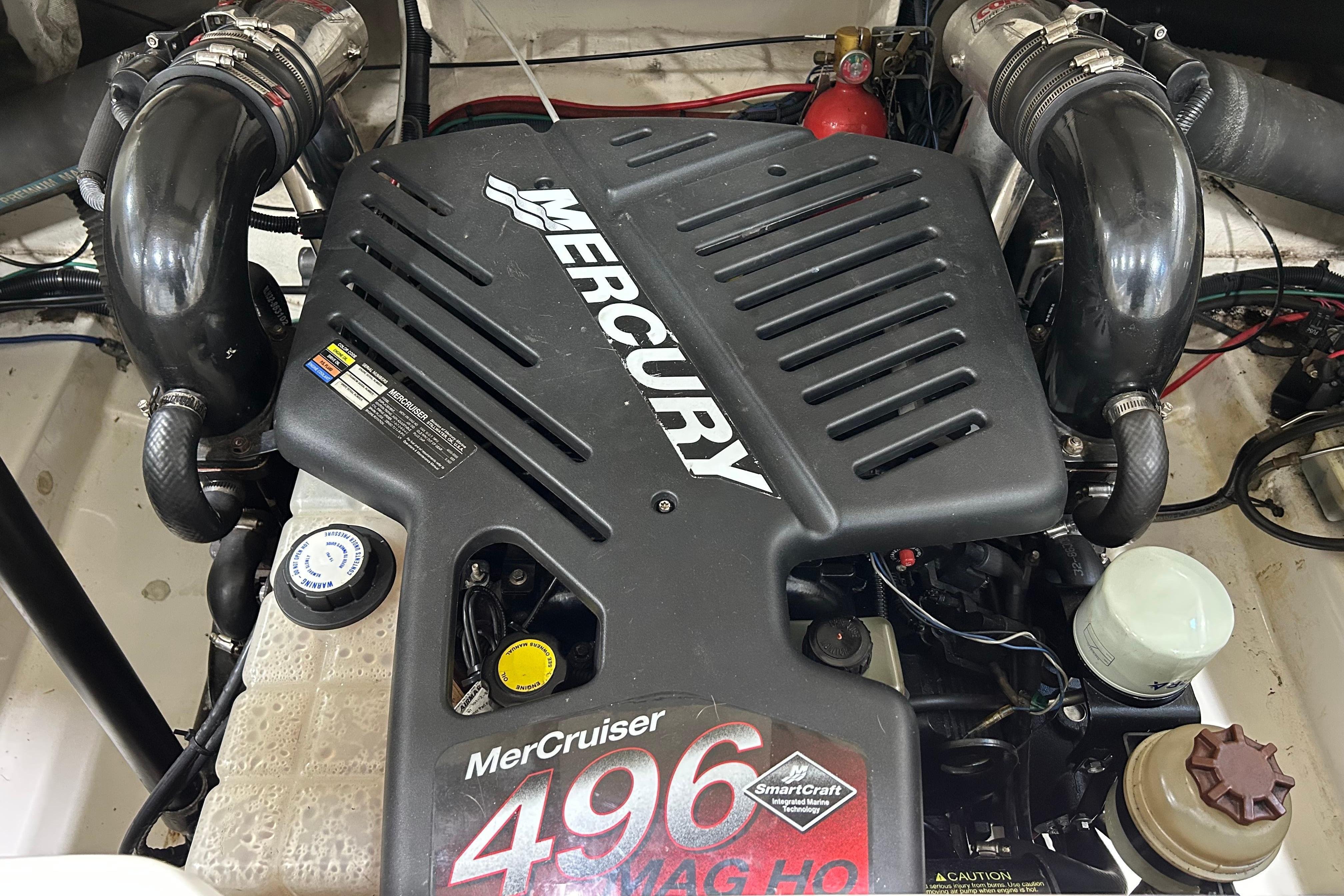 MerCruiser 496 MAG HO engine in Sea Ray 270 SLX boat.