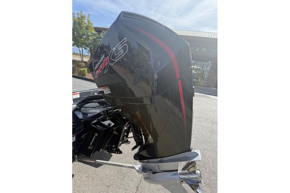 2026 Nitro Z19 XL Pro boat engine with sleek black and red design.