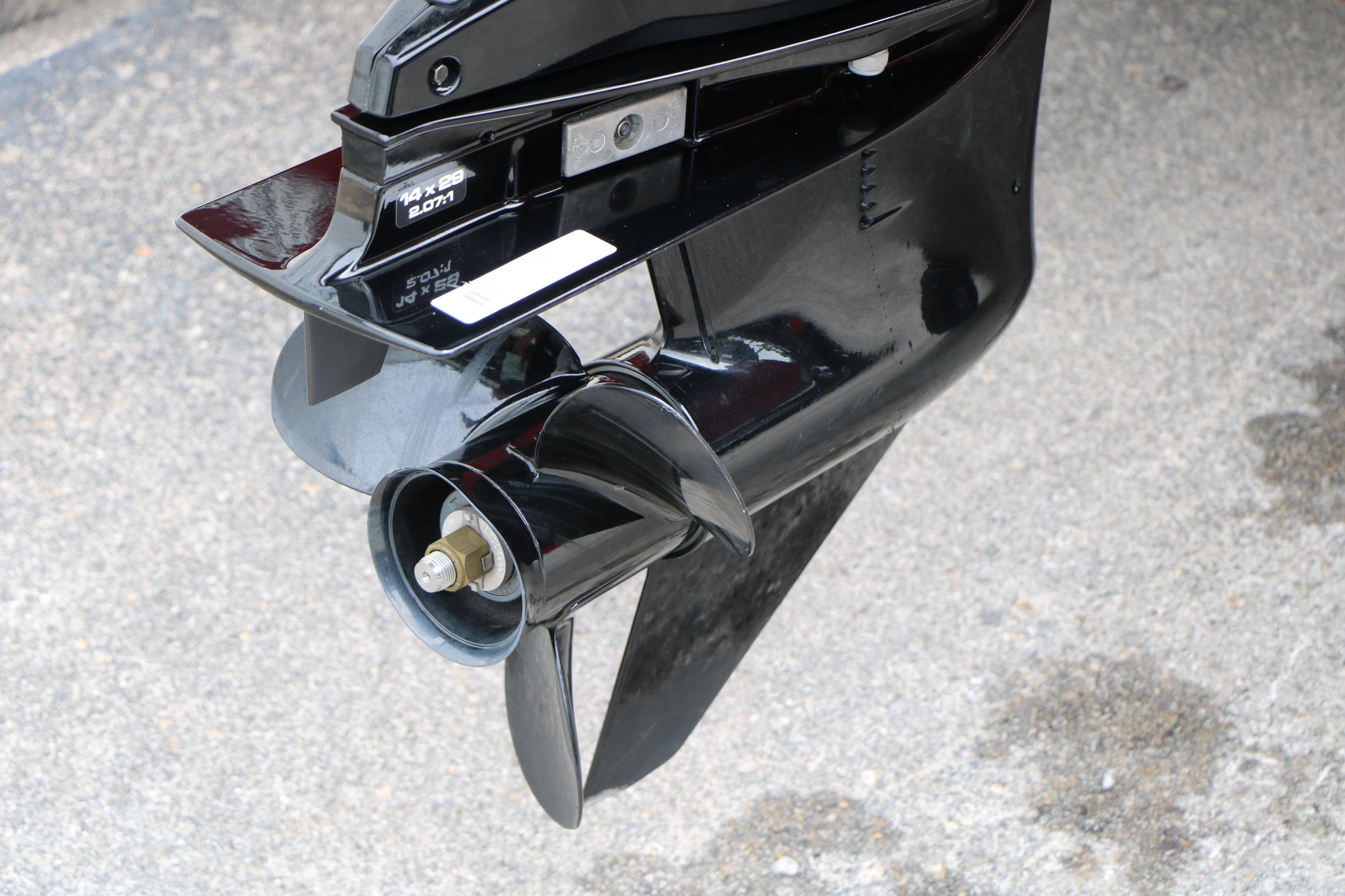 2024 Tracker Pro Team 175 boat propeller on concrete surface.