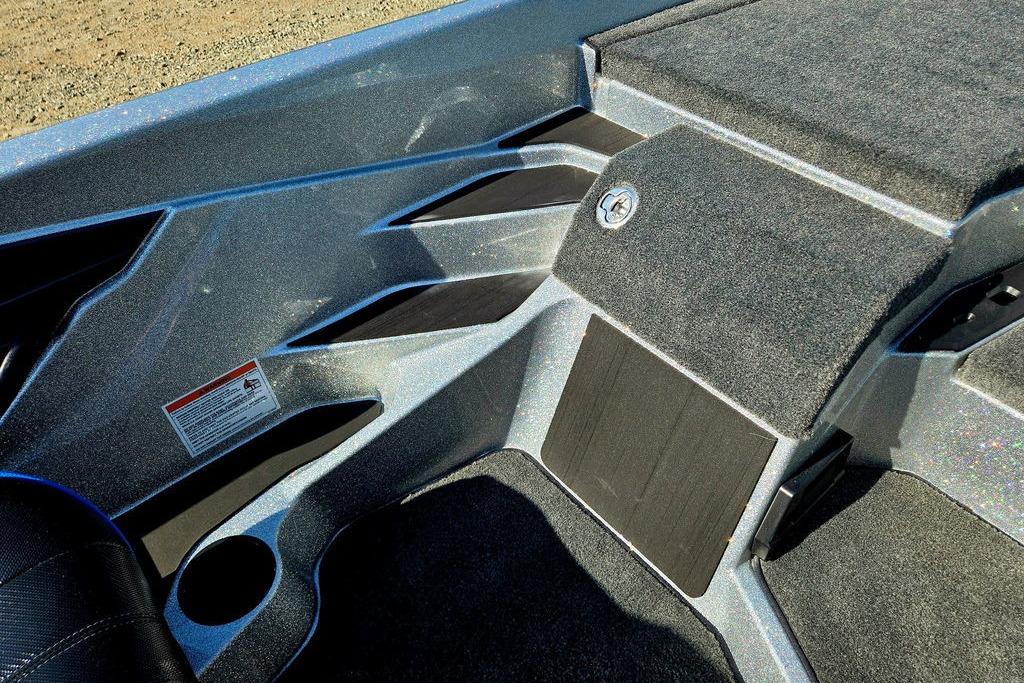 Interior of 2026 Skeeter ZXE20 boat, featuring sleek design and carpeted surfaces.