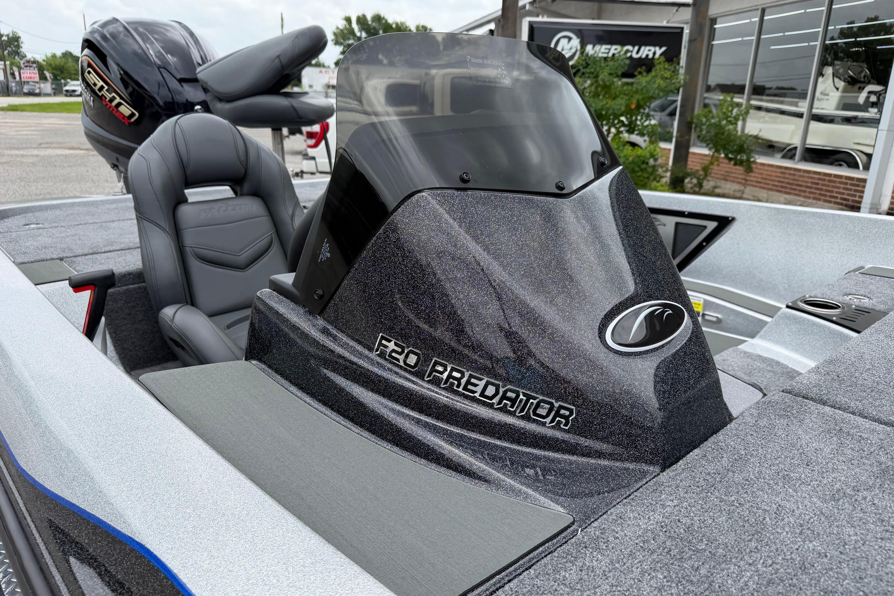 2027 Falcon F20 PREDATOR boat interior with sleek design and comfortable seating.