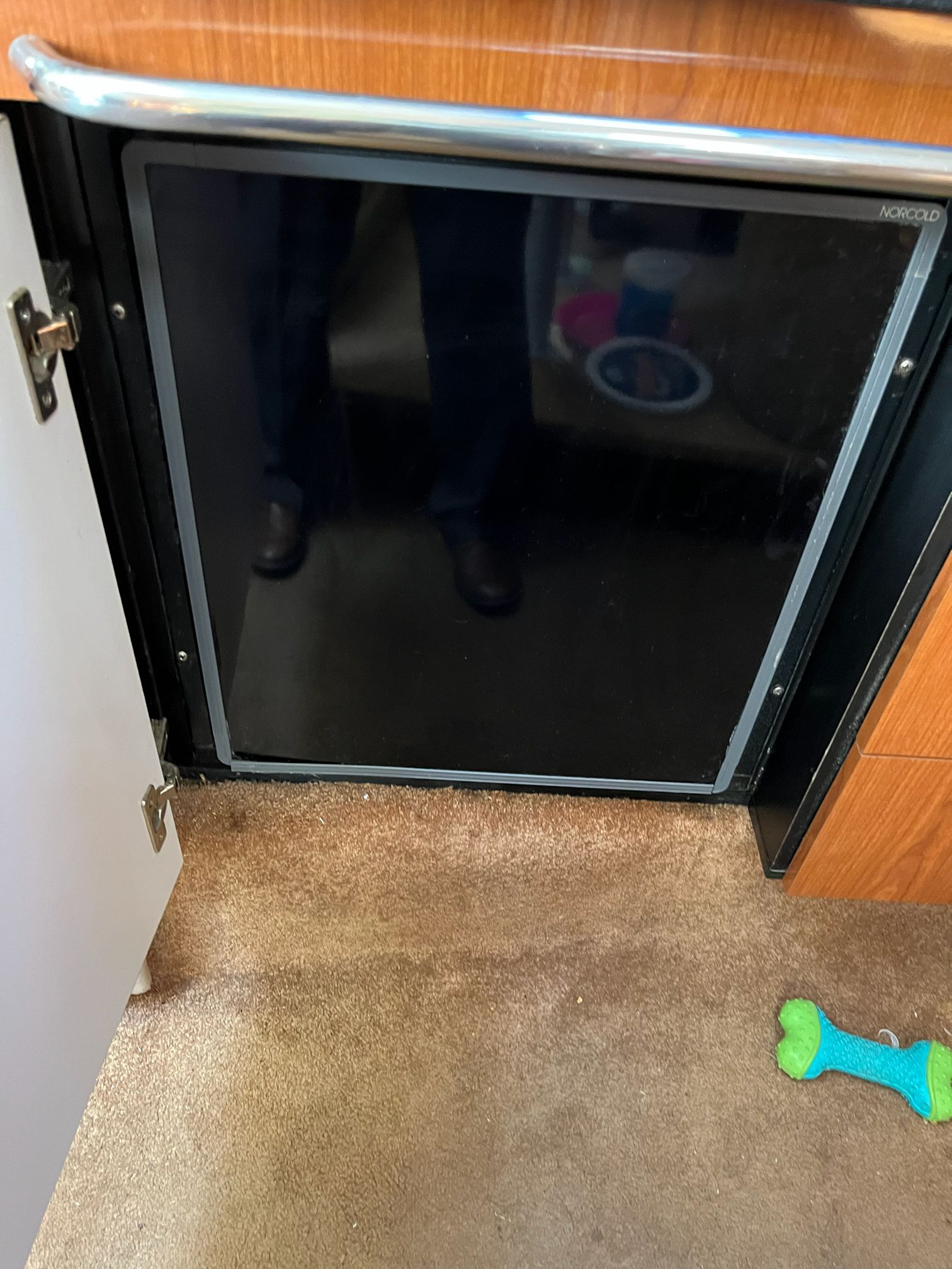 Refrigerator in a 2000 Chaparral Signature yacht.