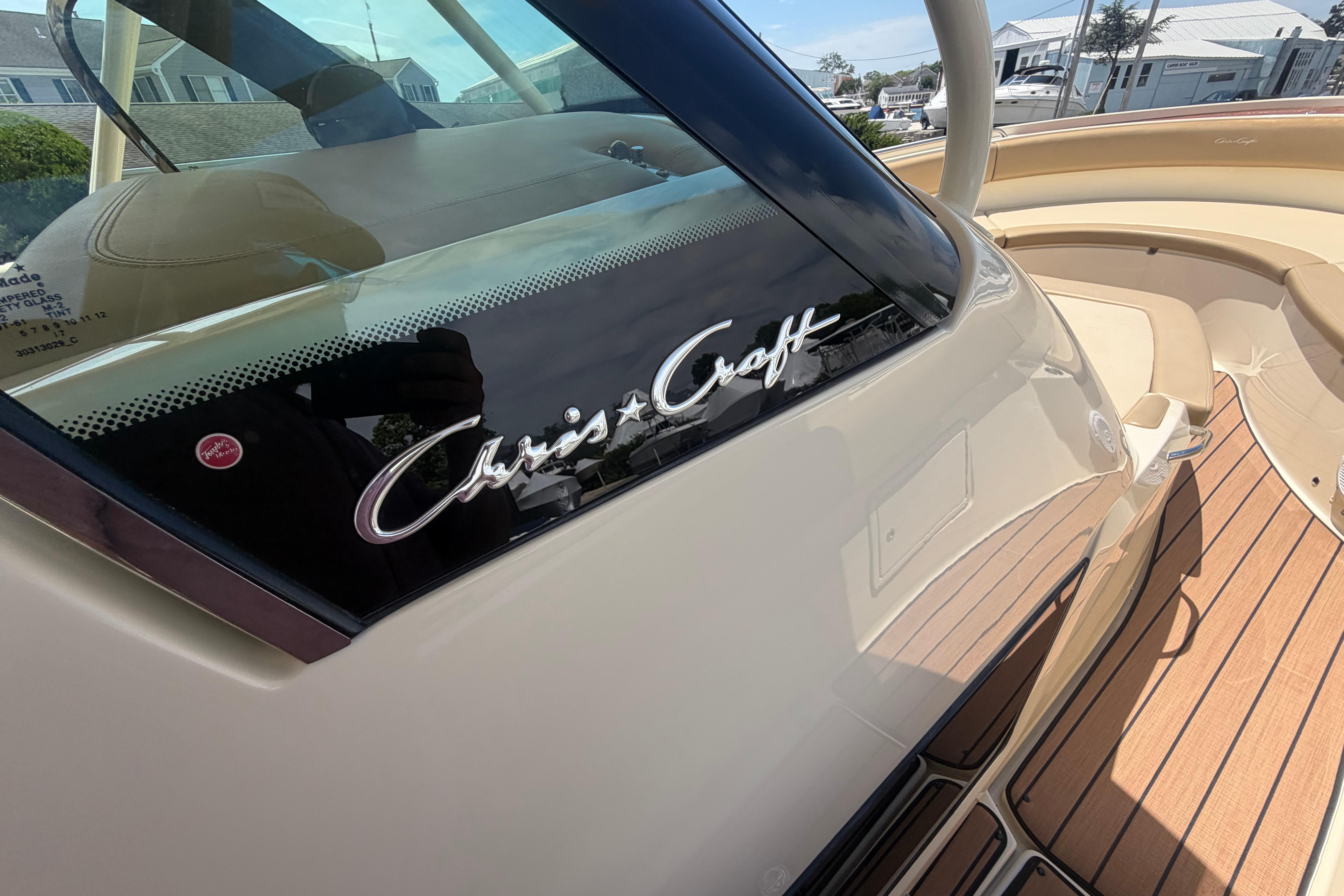 2017 Chris-Craft Catalina 34 boat with sleek design and luxurious deck.
