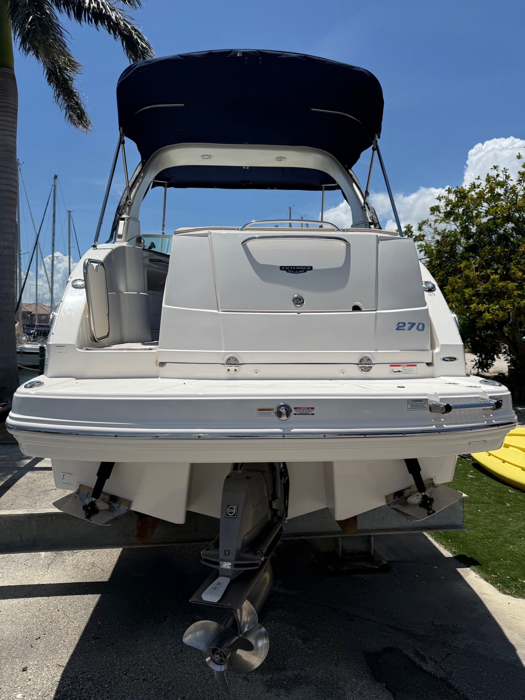 2018 Chaparral 270 Signature boat on a trailer.