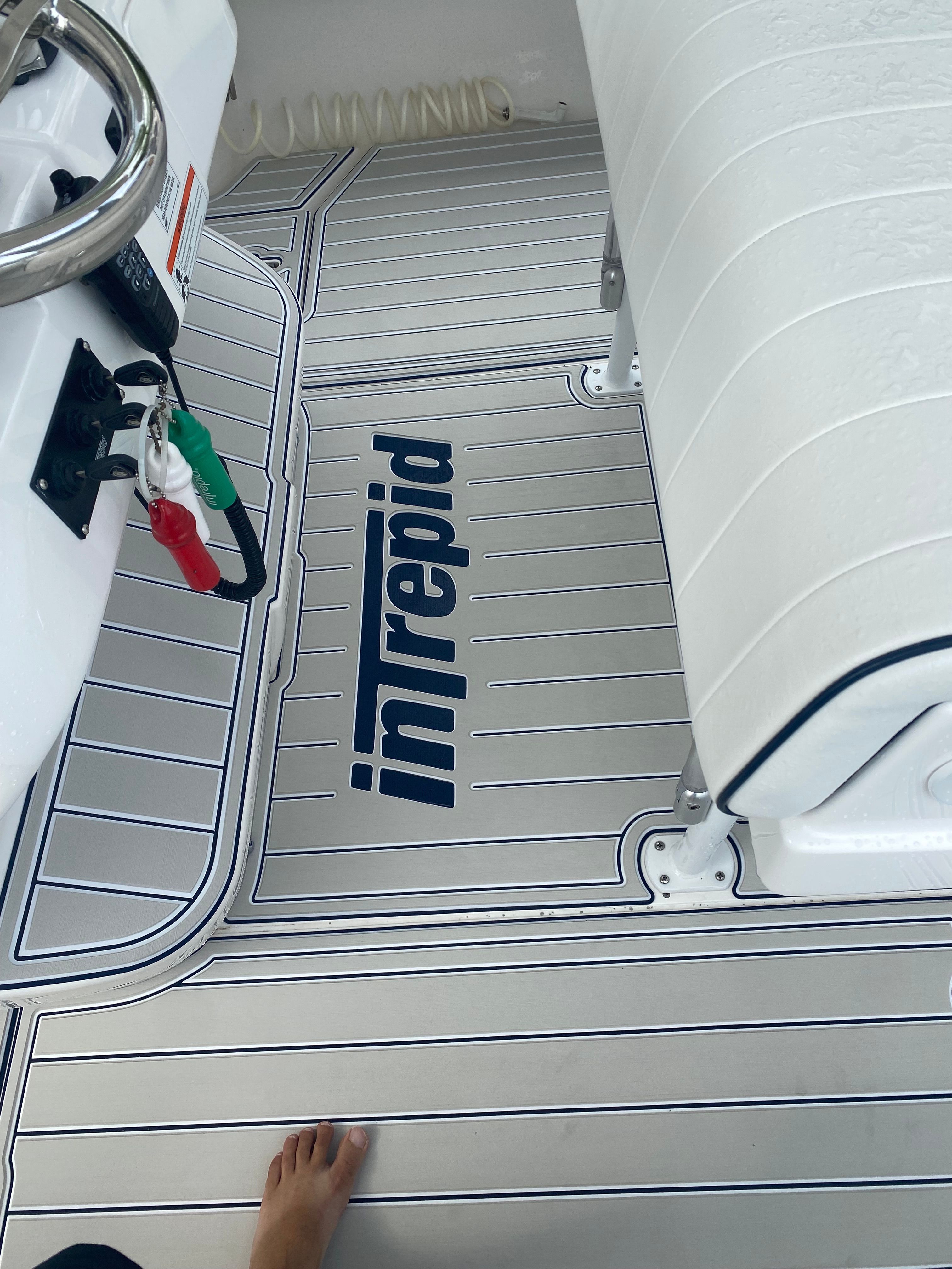 2011 Intrepid 37 with sleek deck design.