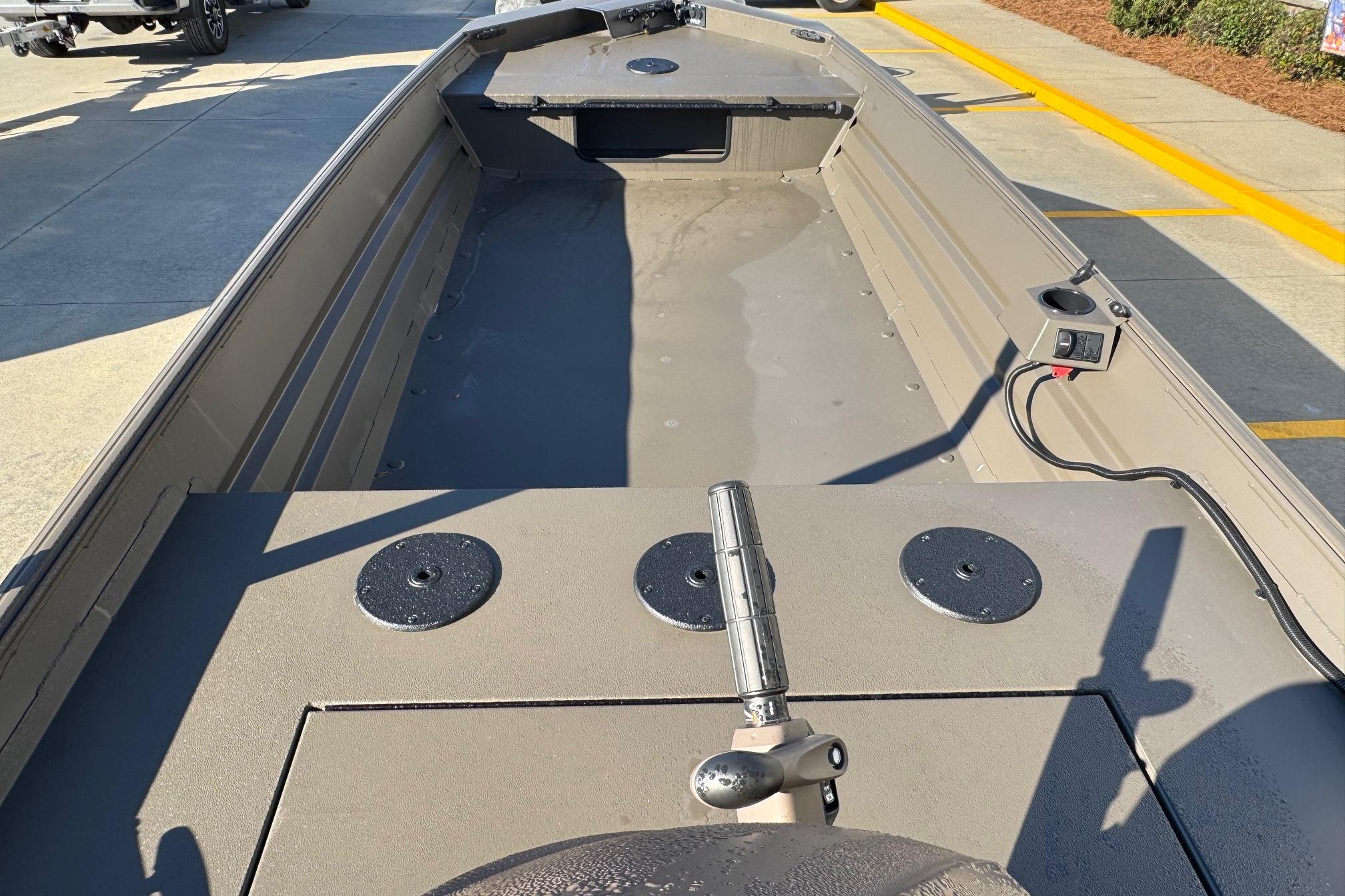 2026 Alweld 1652VV Marsh boat interior with steering and control panel.