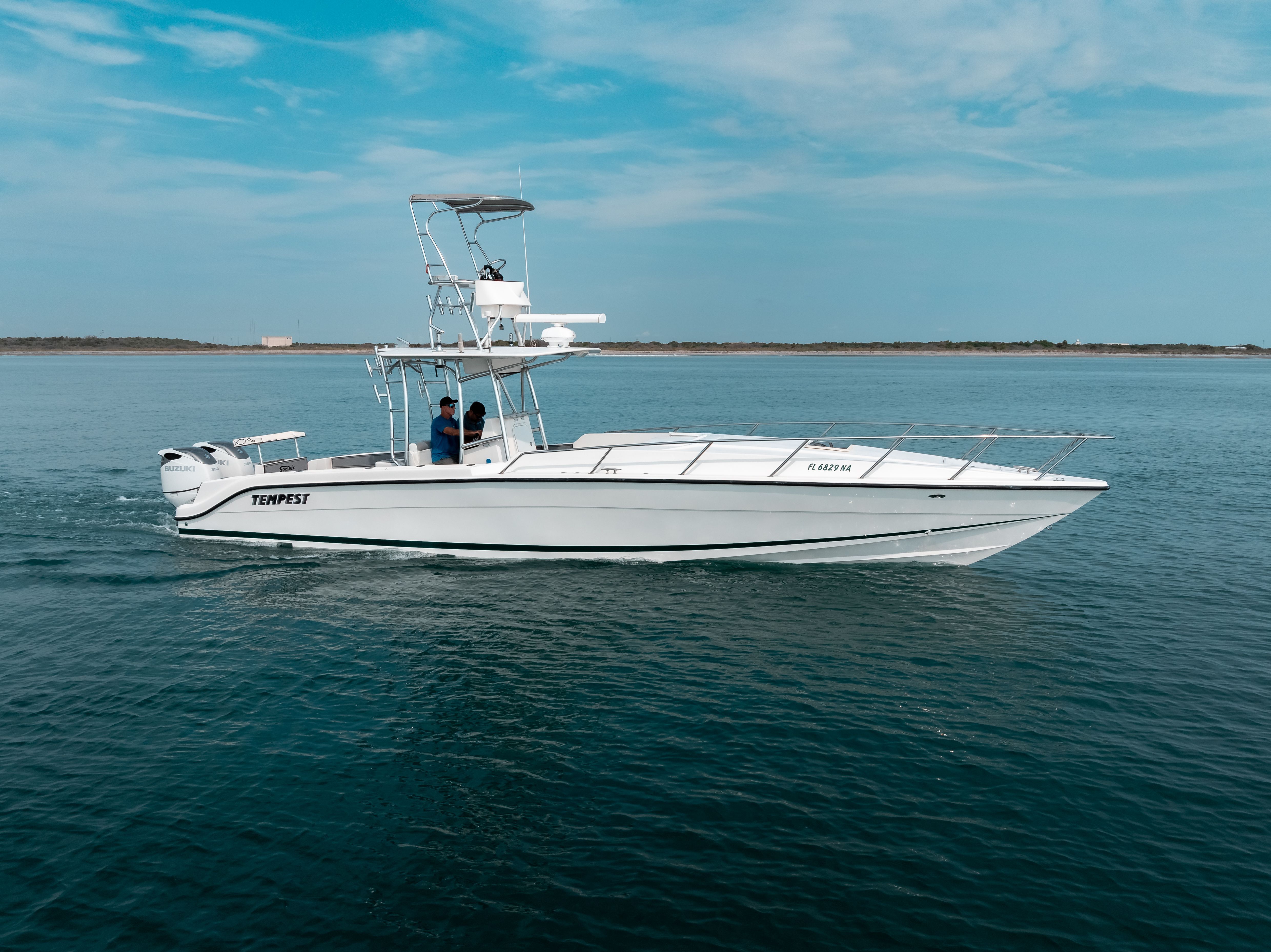 2006 Tempest Offshore 40 on calm water.