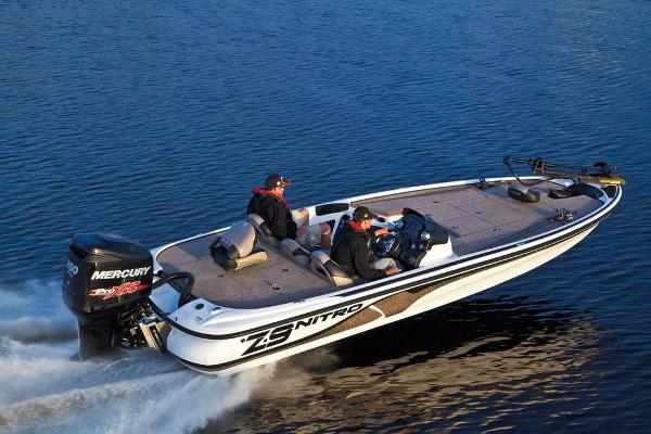 Manufacturer Provided Image: 2013 Nitro Z-8 boat cruising on water with two passengers.