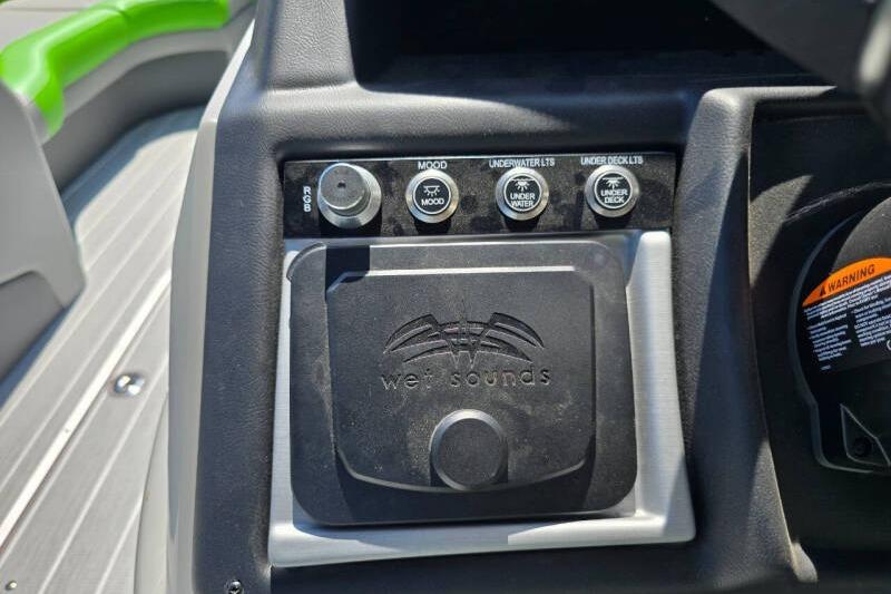 Control panel of 2026 Berkshire STS Arch Performance Series with Wet Sounds audio system.