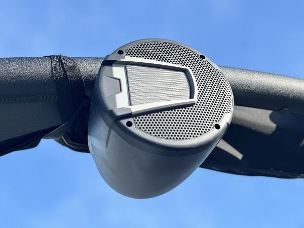 2025 Axis A225 boat speaker against a clear blue sky.