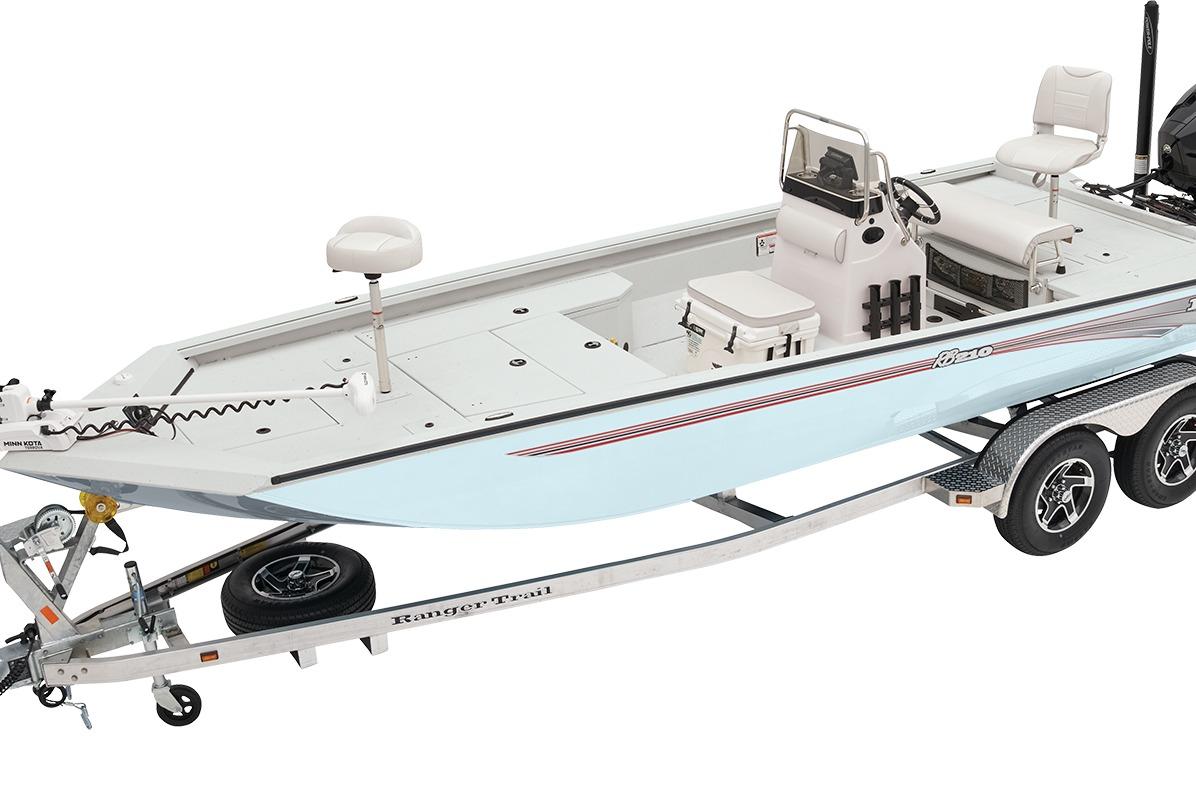 Manufacturer Provided Image: 2026 Ranger RB210 boat on trailer, featuring sleek design and modern equipment.
