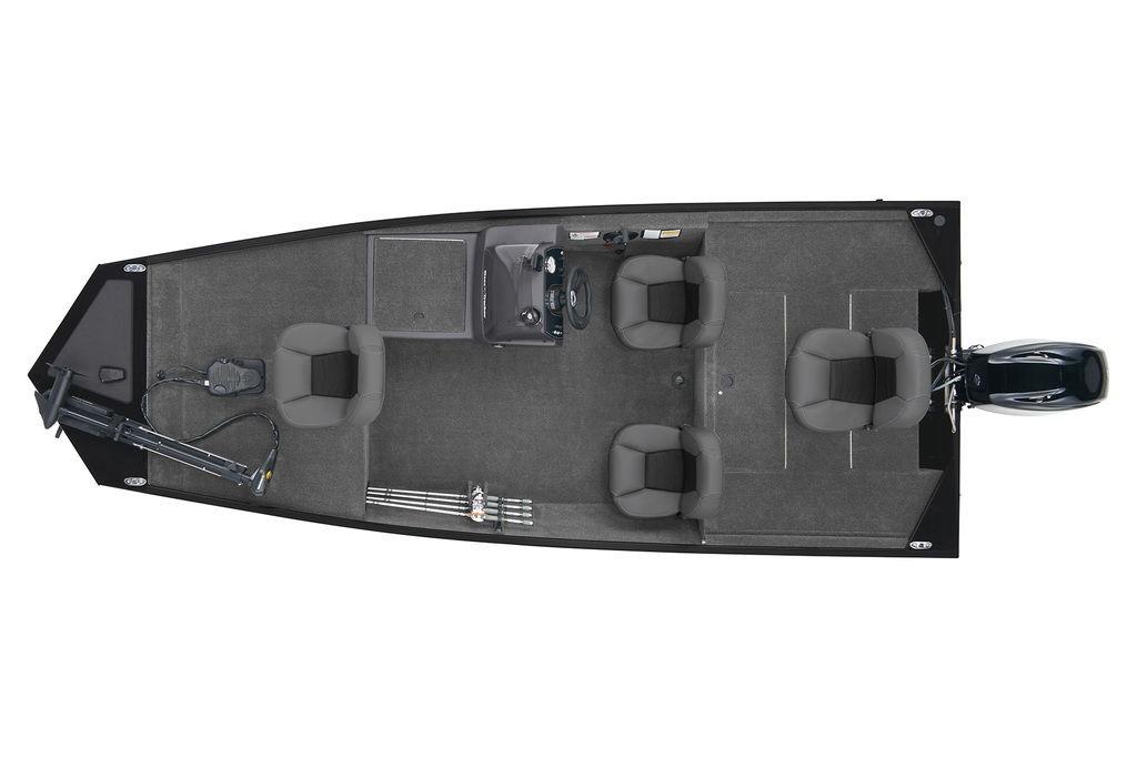 Top view of 2026 Tracker Bass Tracker Classic XL fishing boat interior layout.