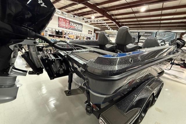 2024 Nitro ZV21 boat in showroom, featuring sleek design and powerful engine.