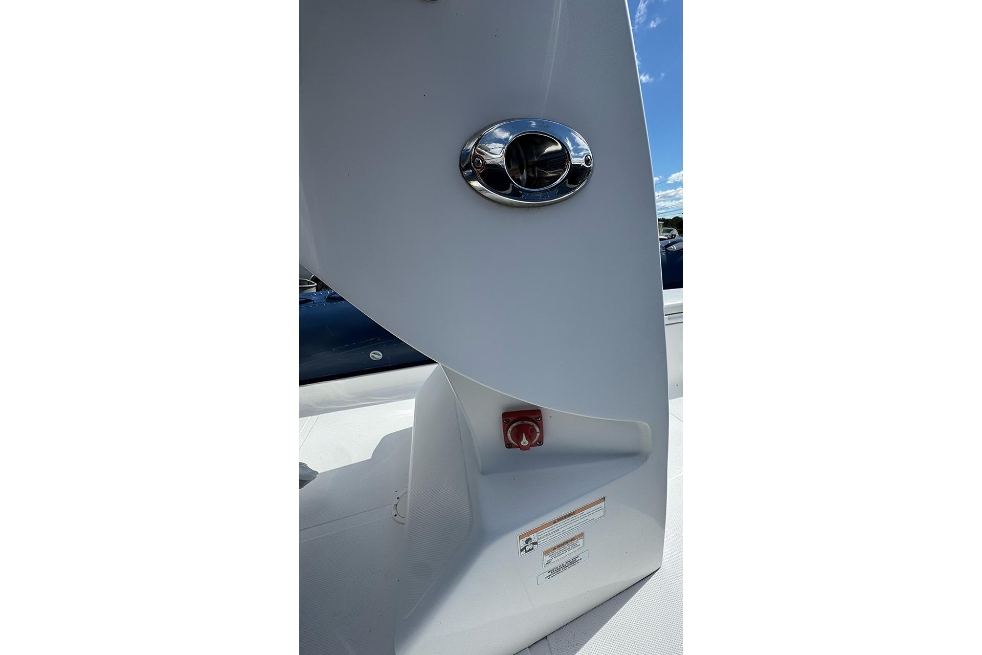 2020 AB Inflatables Oceanus 21 VST boat interior detail with chrome fixture.