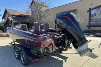 2026 Nitro ZV20 Pro boat with powerful outboard motor on a trailer.