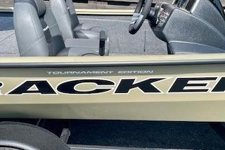 2026 Tracker Pro Team 190 Tournament Edition boat interior and branding.