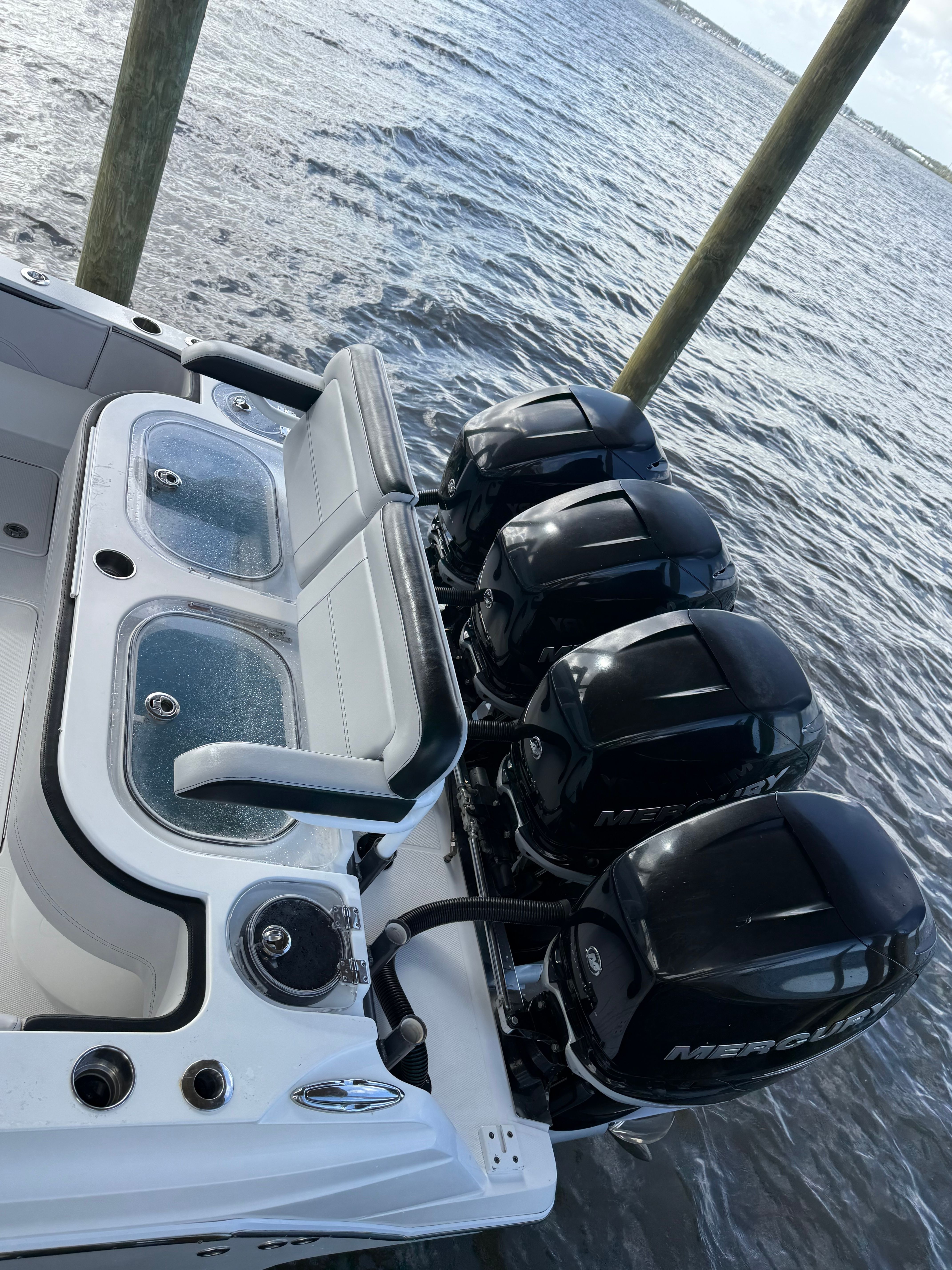 Nor-Tech 392 Super Fish 2018 with four outboard engines on water.