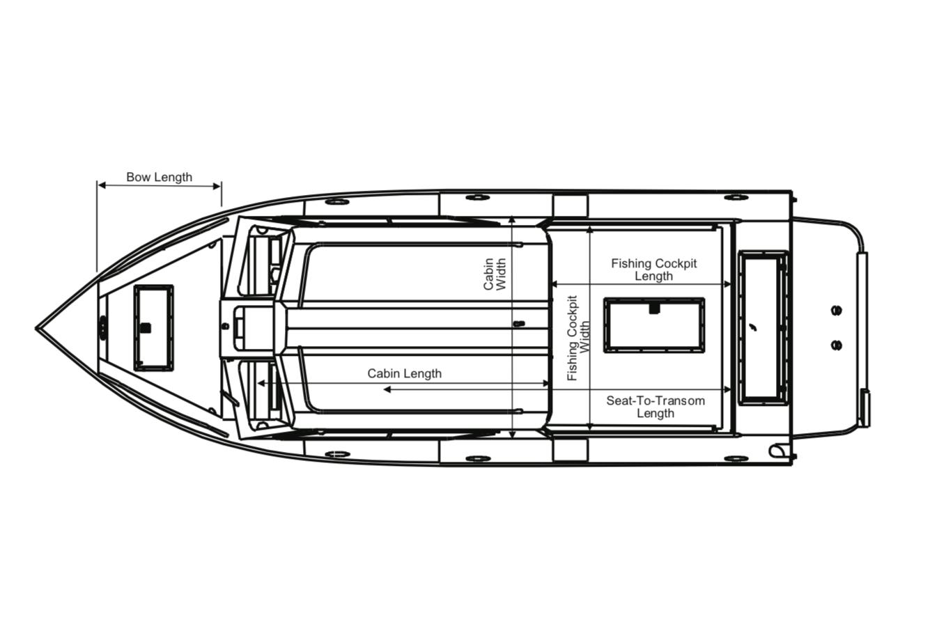 Manufacturer Provided Image: Diagram of the 2023 Hewescraft 210 Sea Runner ET Hardtop.