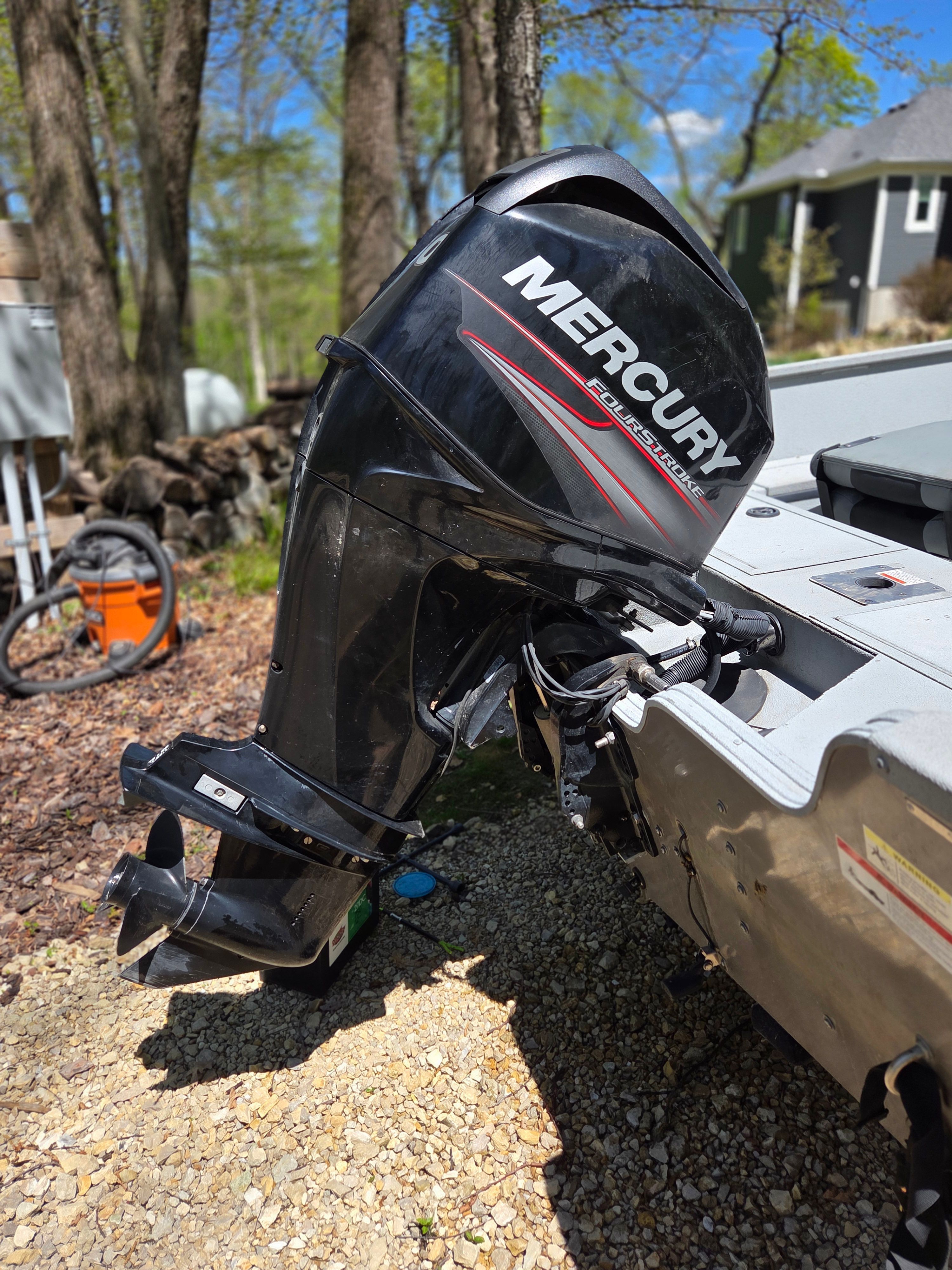 2015 Lowe Fishing Machine 165 with Mercury outboard motor.