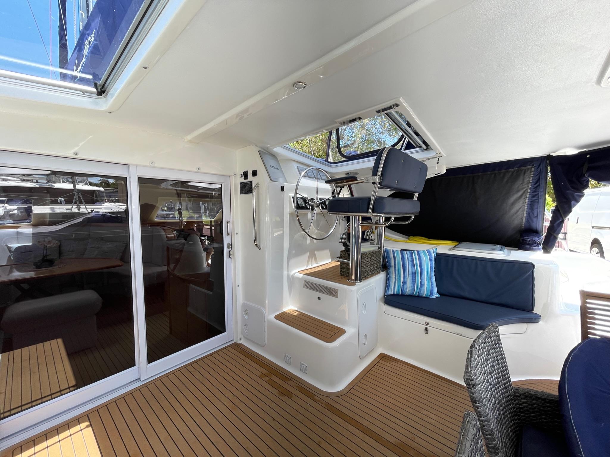 Interior of a 2016 Knysna 500 SE yacht.