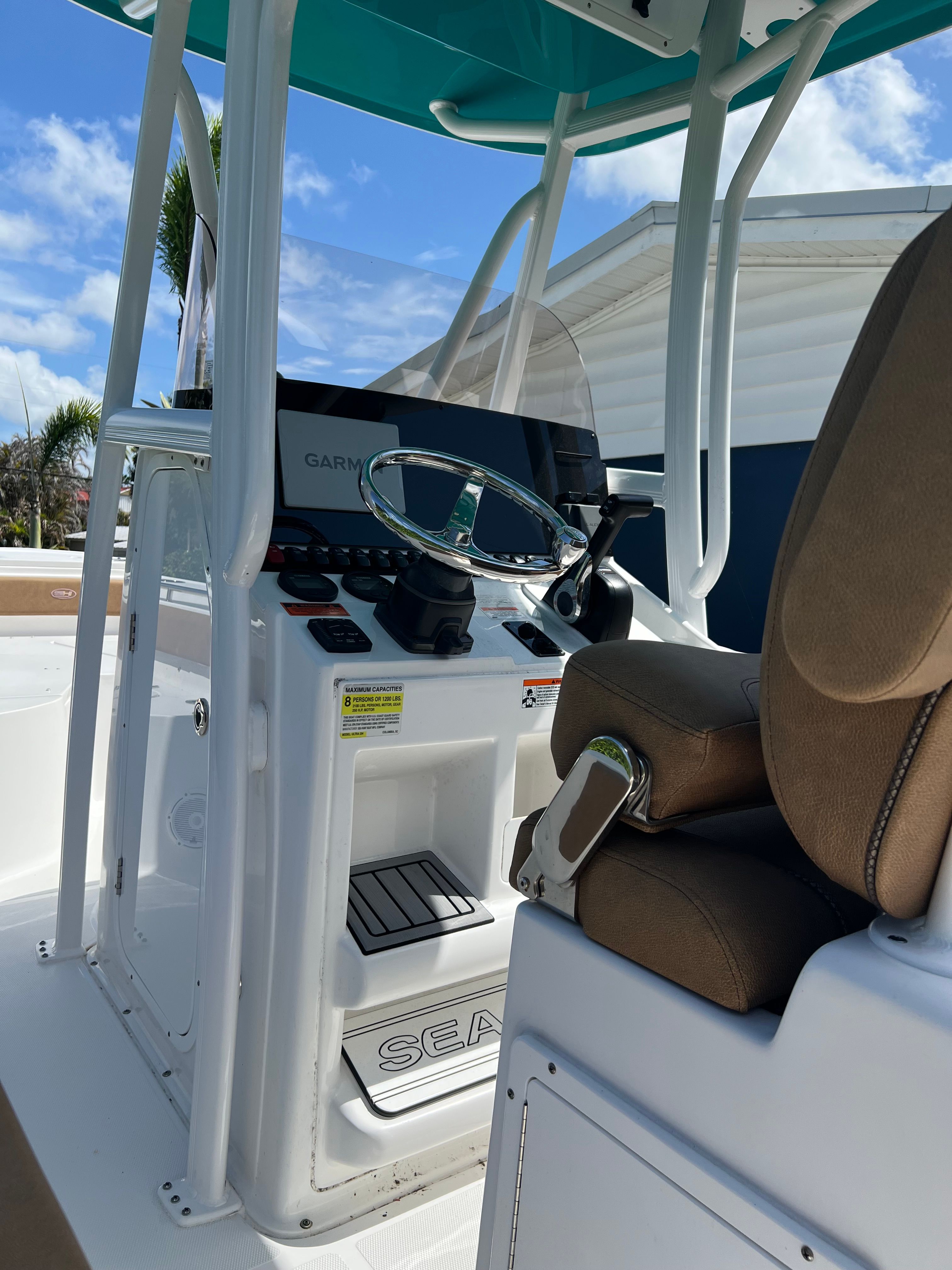 Interior view of a 2022 Sea Hunt Ultra 234 boat.