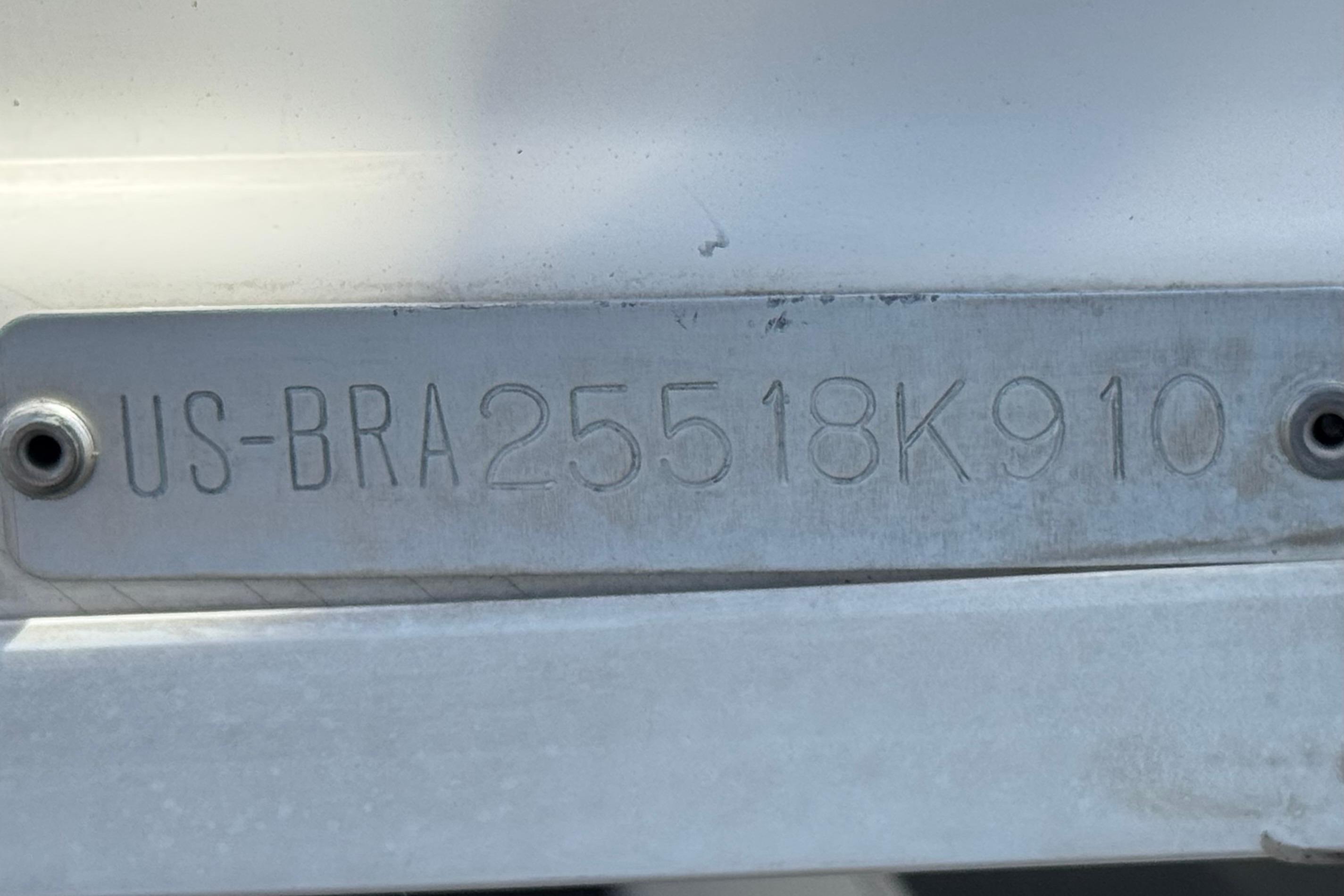 Hull identification number on a 2010 Bryant 255 boat.