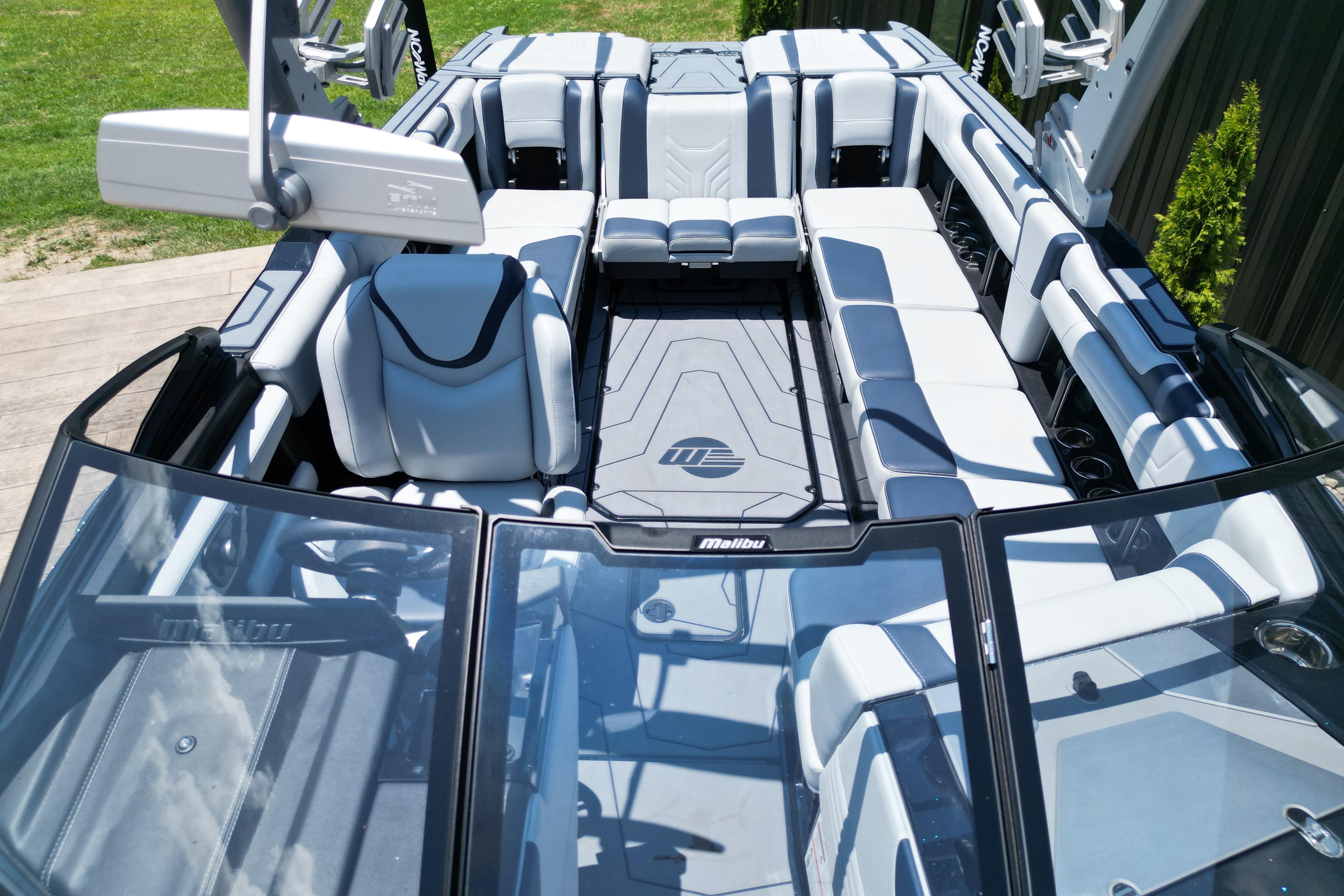 2025 Malibu Wakesetter 25 LSV interior with luxurious seating and modern design.