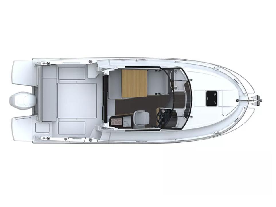 Manufacturer Provided Image: 2025 Beneteau Antares 8 boat, top view layout showcasing interior and deck design.