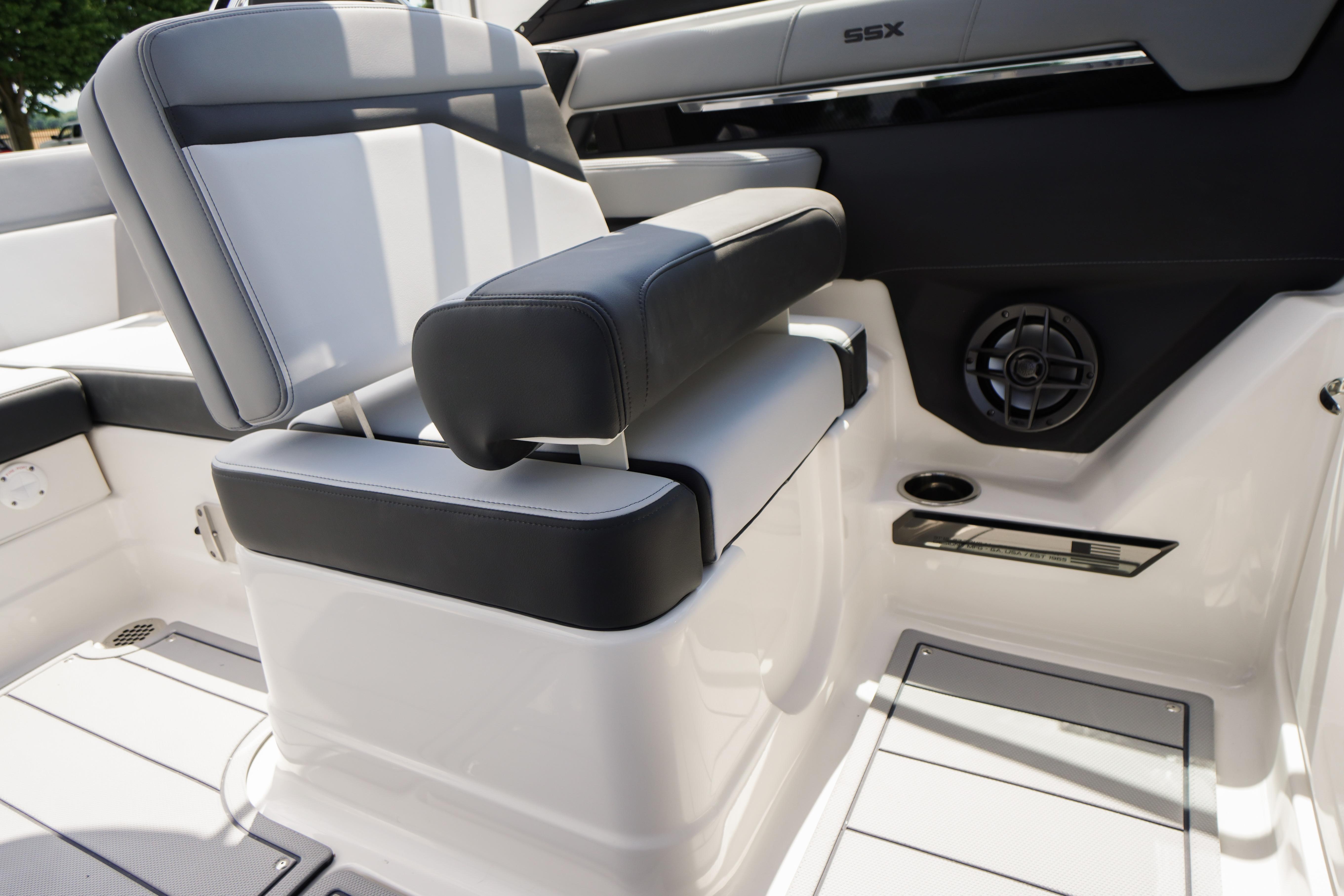 2026 Chaparral SSX 4 boat interior with sleek seating and modern design.