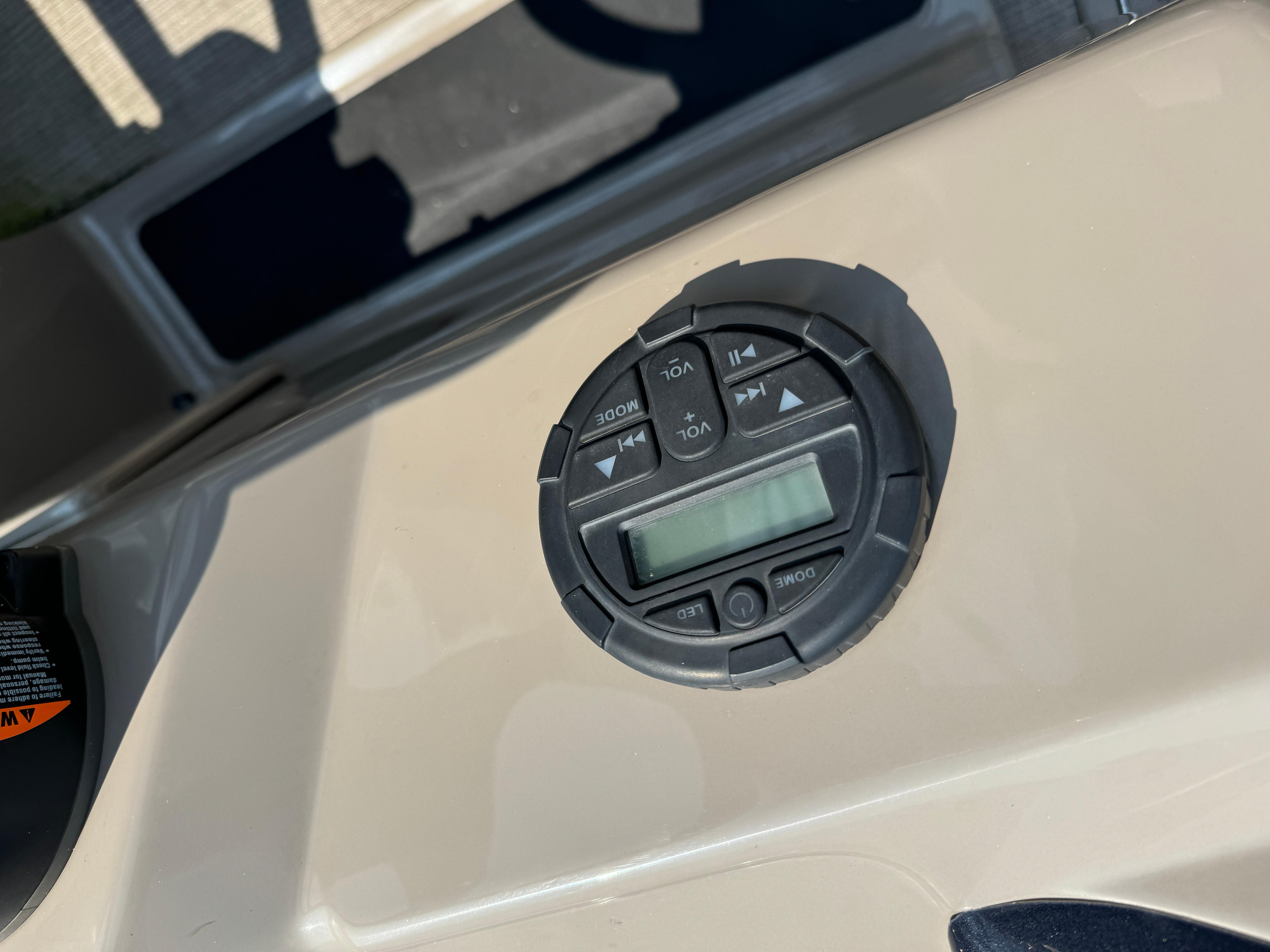 Control panel on 2020 Sun Tracker Party Barge 22 Tri Toon RF XP3.