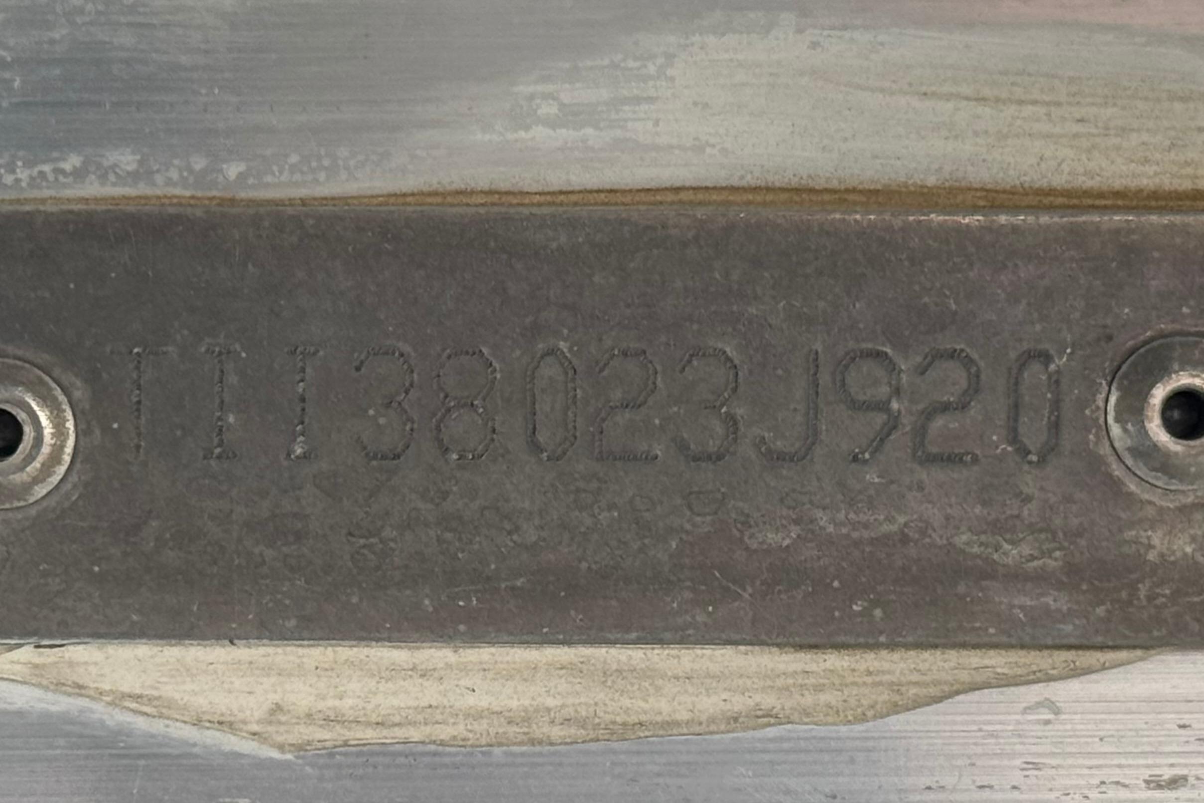 Serial number plate on 2020 Manitou 18 Aurora LE boat.