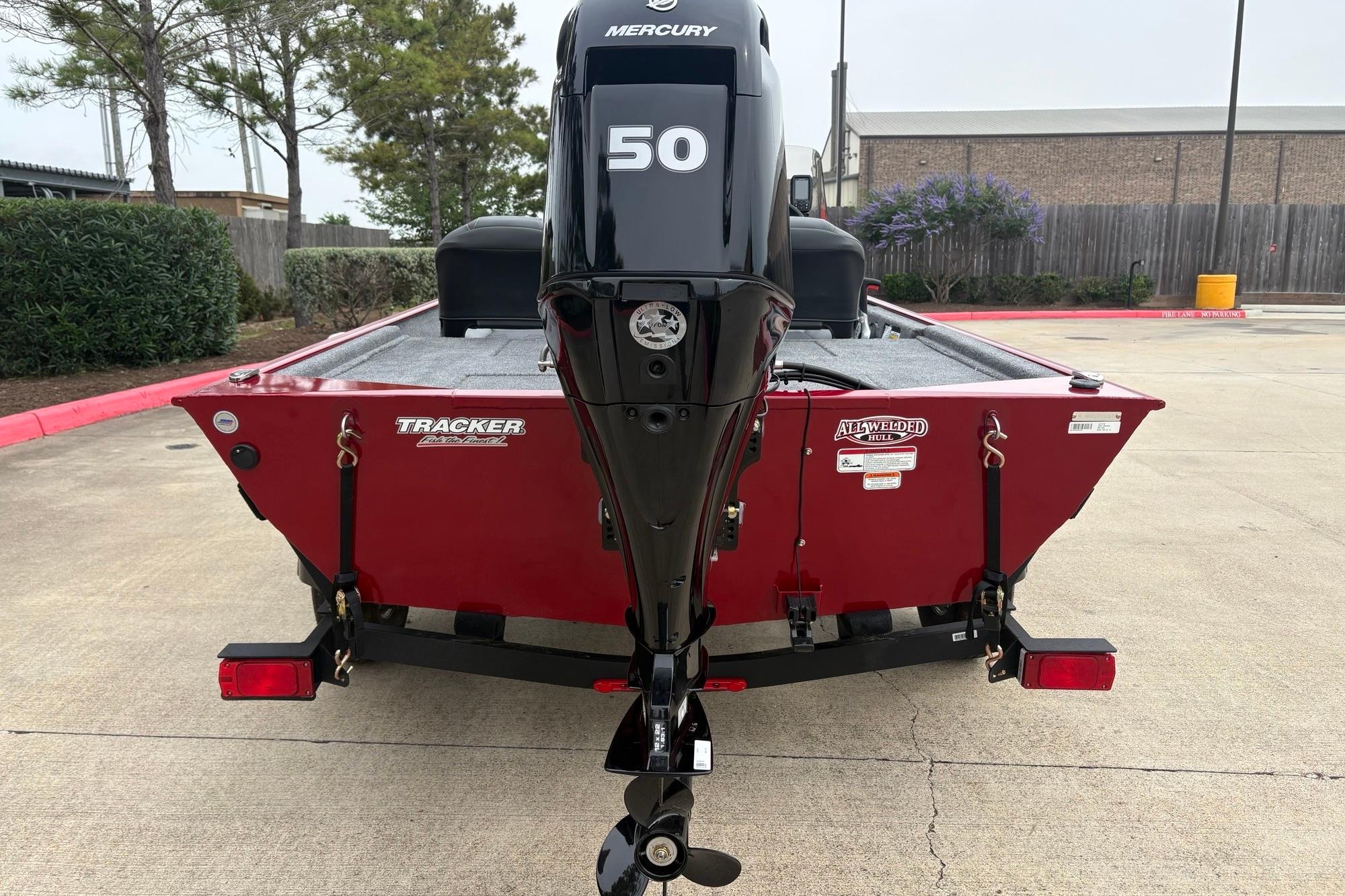 2026 Tracker Bass Tracker Classic XL with Mercury 50 engine, parked outdoors.
